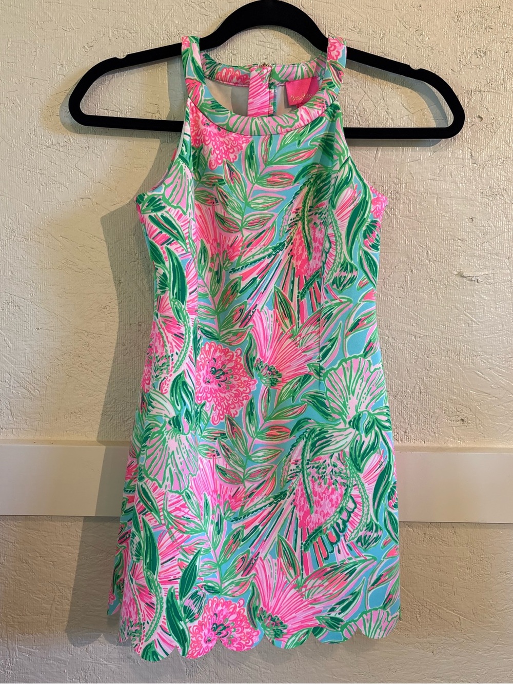 Lilly Pulitzer Girls' Pink & Green Floral Halter Dress